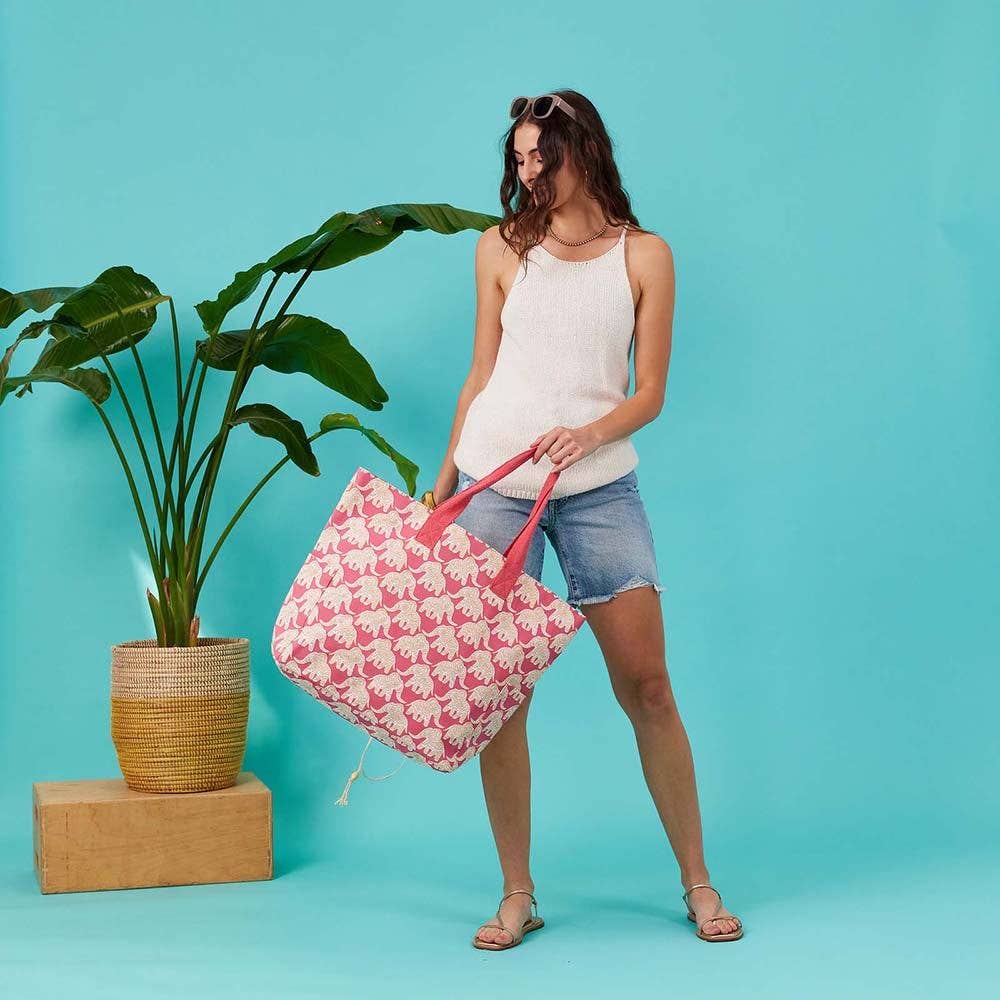 rockflowerpaper - Wholesale Tote Bag - Women's - Elephants Canvas Carryall Tote Bag1