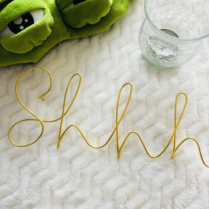 Sinal de parede de fio Shhh | Palavras de arame | Sinal de quarto | Não perturbe | Palavra de fio | Sinal de palavra de fio | Sinal de palavra de fio personalizado por atacado de Wonder Wire Design