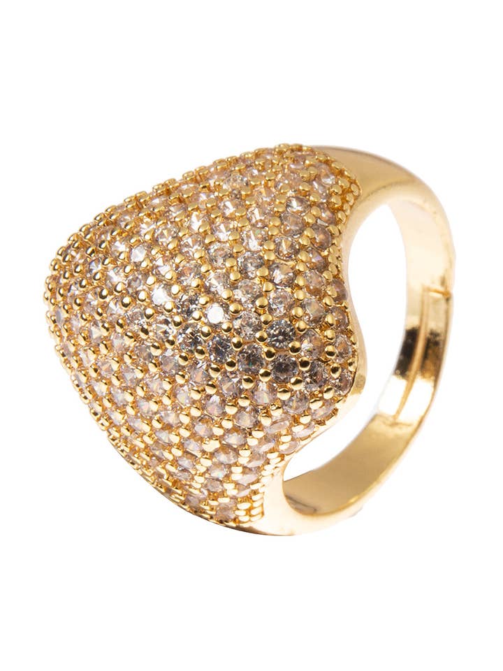 Anello a Fiore in Lega con Zirconia Cubica Tipo Row R2712 per la vendita all'ingrosso da parte di Ole