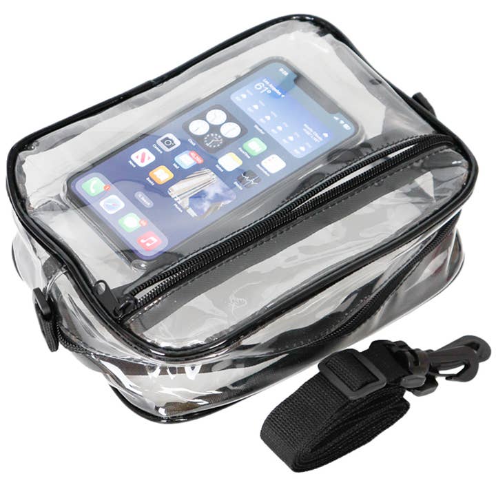 Cap Zone - Wholesale Crossbody Bag - Unisex - Clear PVC Crossbody Messenger Travel Bag4