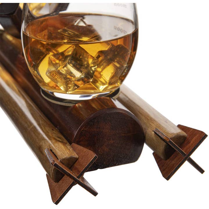 The Wine Savant / Khen Glassware - Wholesale Decanter - Rocket Whiskey Decanter Set, Solar System With Planets Globe
