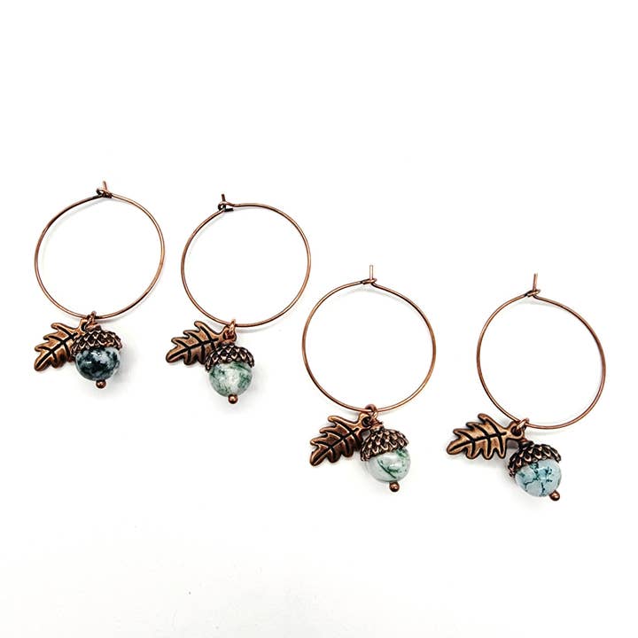 MergingMetals - Wholesale Dangle Earrings - Gemstone Acorn Earrings 27