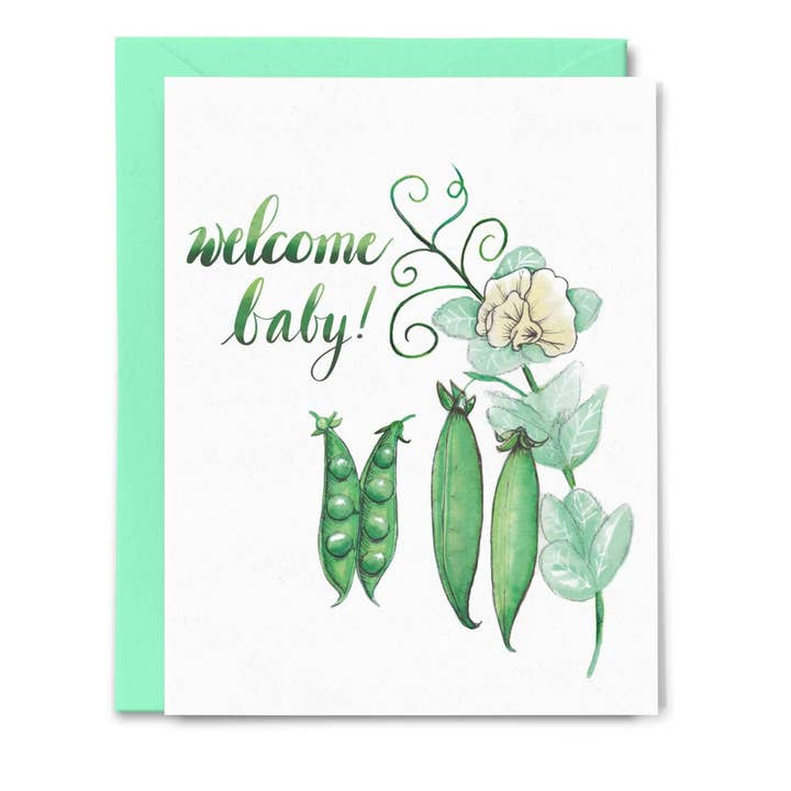 Carte bébé Pea - série Elise Watness pour la vente par Apricity Press