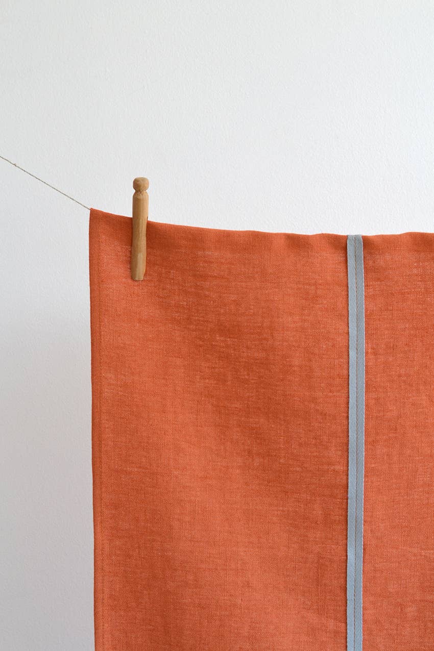 Linen Way Inc. - Wholesale Tea Towel - Tangerine Dream Linen Tea Towel Orange & Grey4