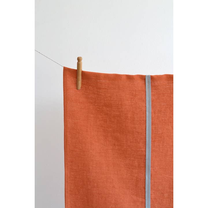 Linen Way Inc. - Wholesale Tea Towel - Tangerine Dream Linen Tea Towel Orange & Grey4