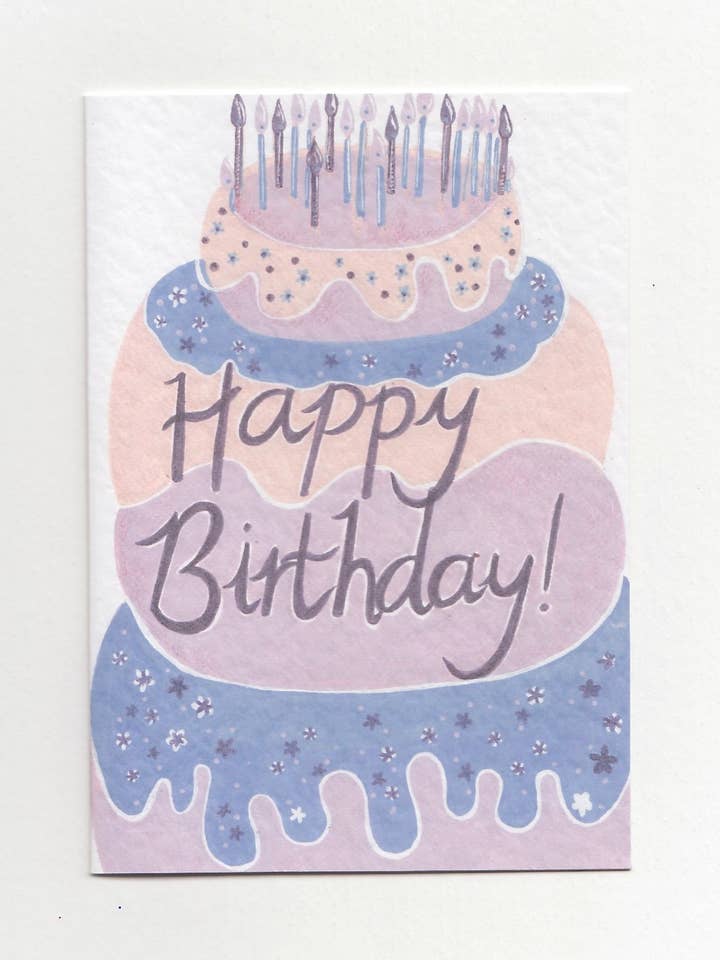 Carte de gâteau joyeux anniversaire pour la vente par Jenny Robson Design