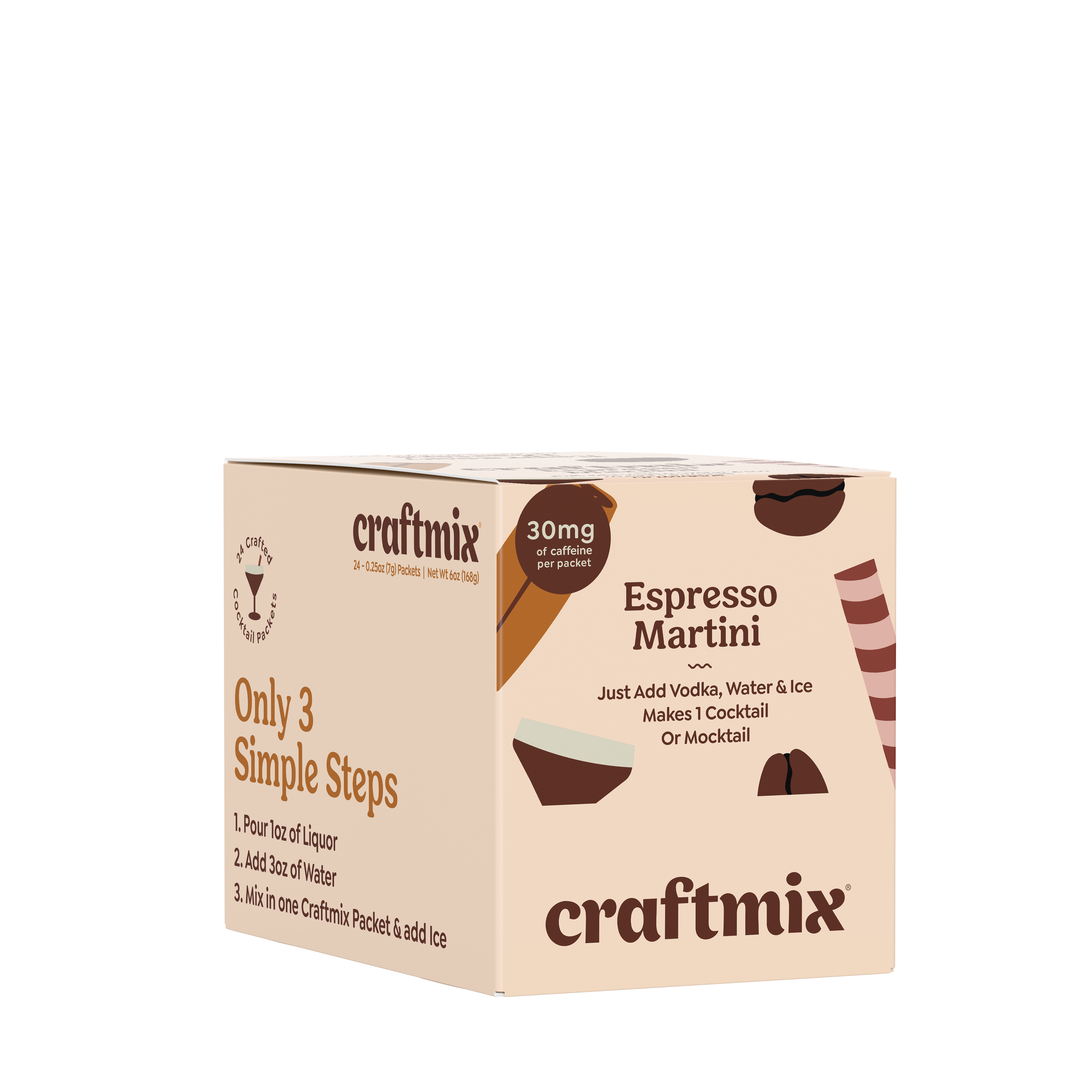 Craftmix - Wholesale Cocktail Mix/Syrup - Espresso Martini Cocktail / Mocktail Mixer - 24ct Caddy9
