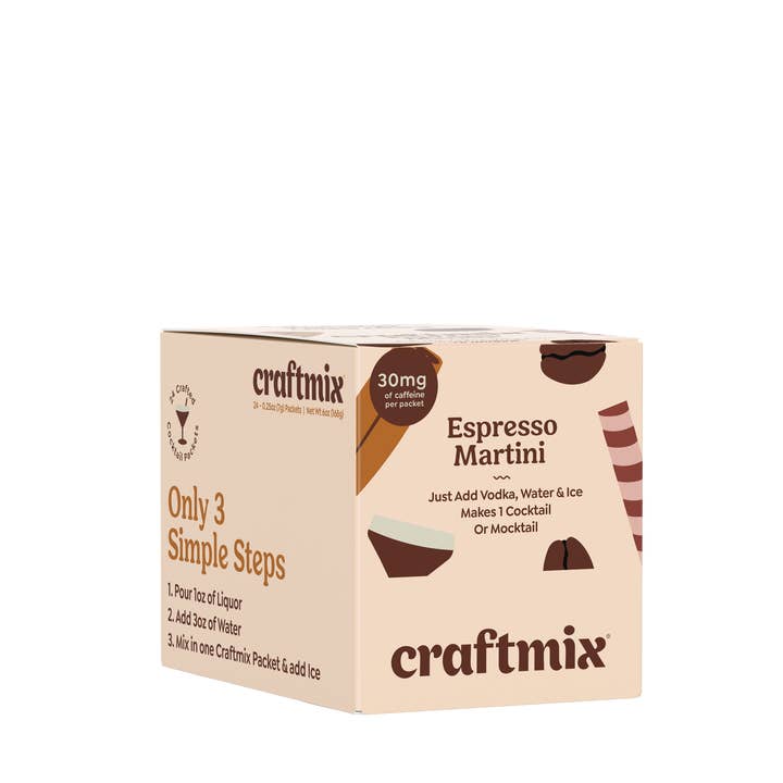 Craftmix - Wholesale Cocktail Mix/Syrup - Espresso Martini Cocktail / Mocktail Mixer - 24ct Caddy9