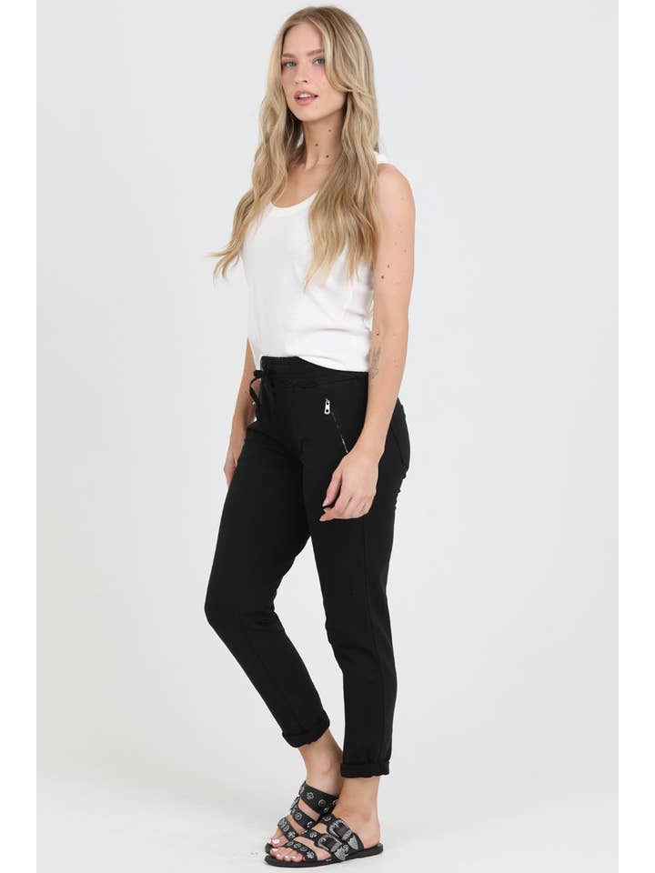 Nostalgia - Vente Pantalon d'intérieur/de jogging – femme - JOGG DE JOGGING EN TISSU ÉPONGE NP746-ASIS AVEC LIEN À NOUER SUR LE DEVANT ET POCHE ZIPPÉE14