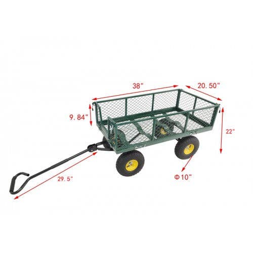 FIXTUREDISPLAYS - Wholesale Garden Tool - Heavy Duty Lawn/Garden Utility Cart/Wagon With Removable Side Meshes 10086