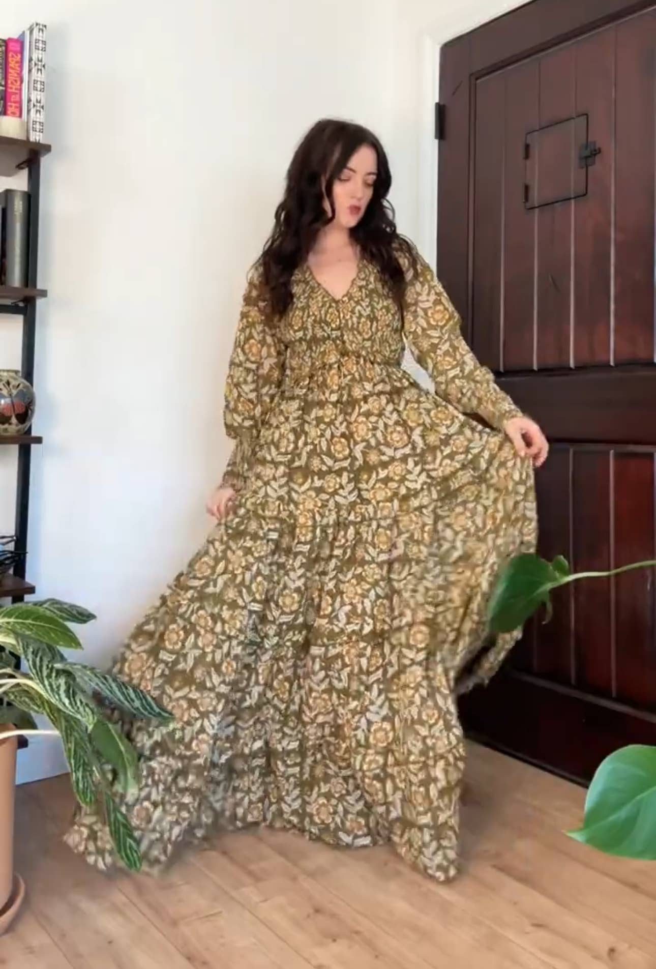 Gardenbelle Shop - Vente Robe – femme - Robe longue imprimée en blocs de coton biologique, robe florale EMILIA3