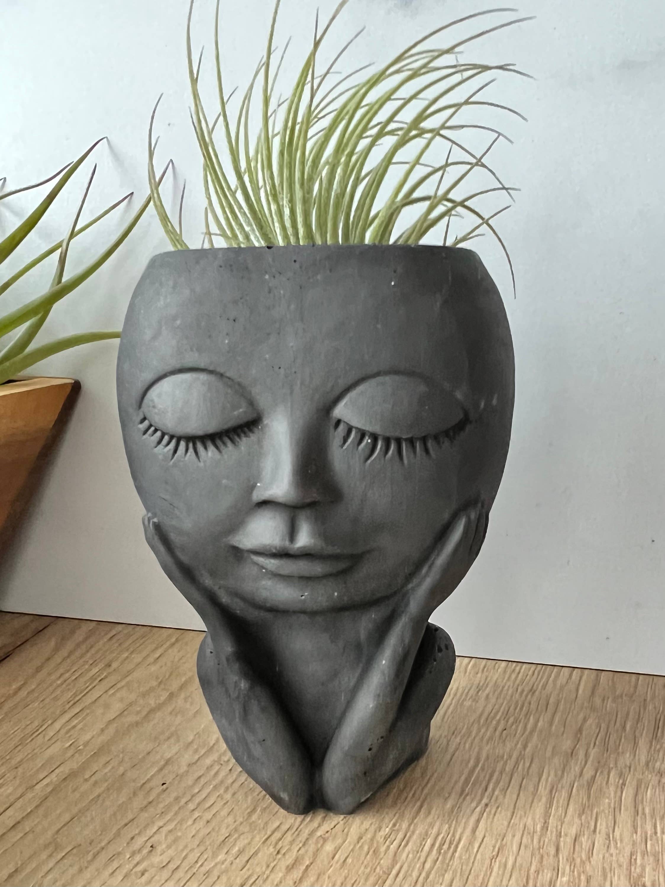 Aroma Sparks - Wholesale Plant Pot - Cement/Concrete Deep Thought Girl Planter1
