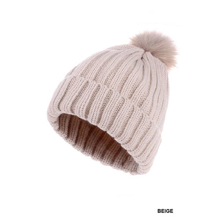 Vanilla Monkey - Wholesale Beanie - Women's - Ribbed Knitted Pom Pom Beanie