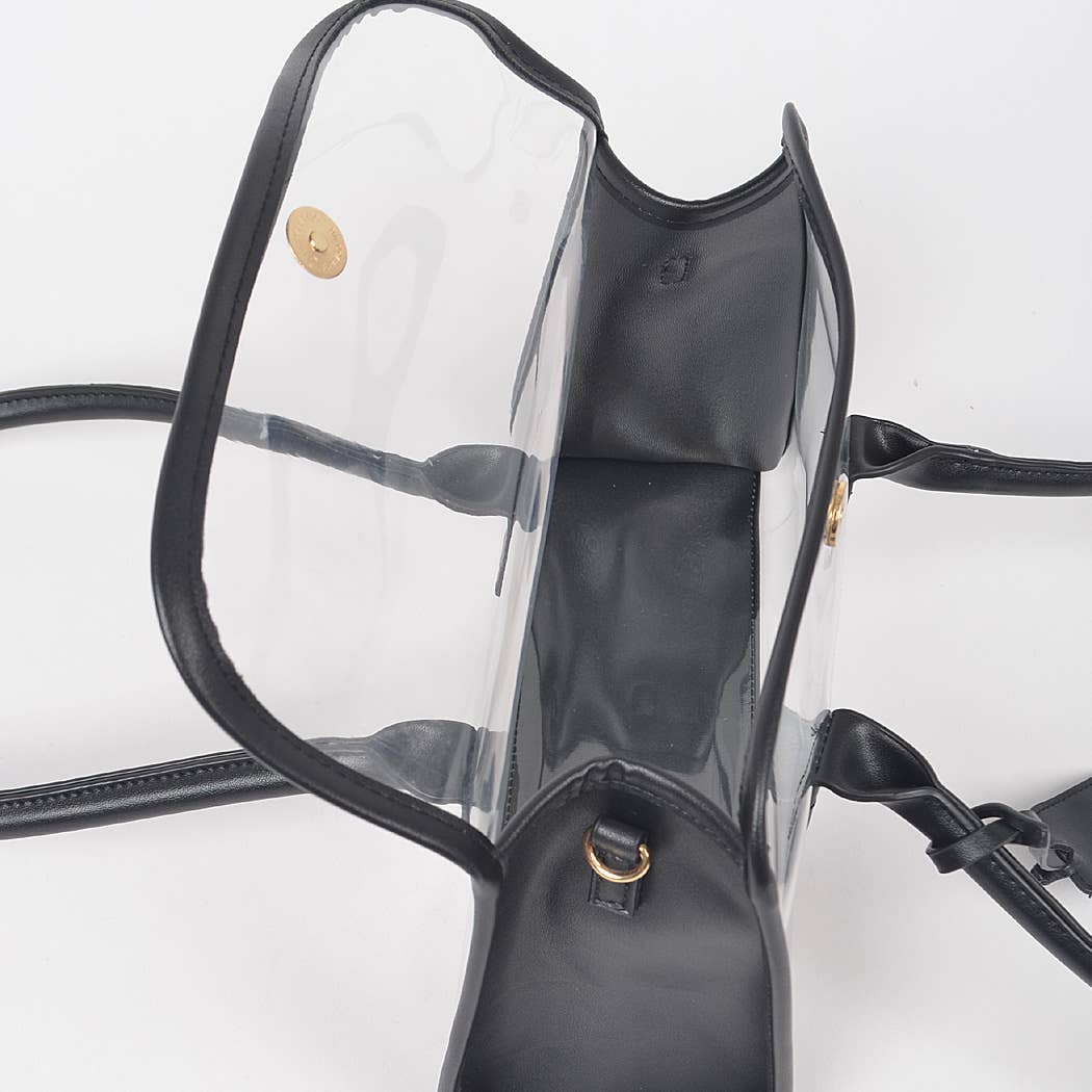 3AM BY H&D ACCESSORIES - Wholesale Crossbody Bag - Women's - Faux Leather Trimed Clear Bag8