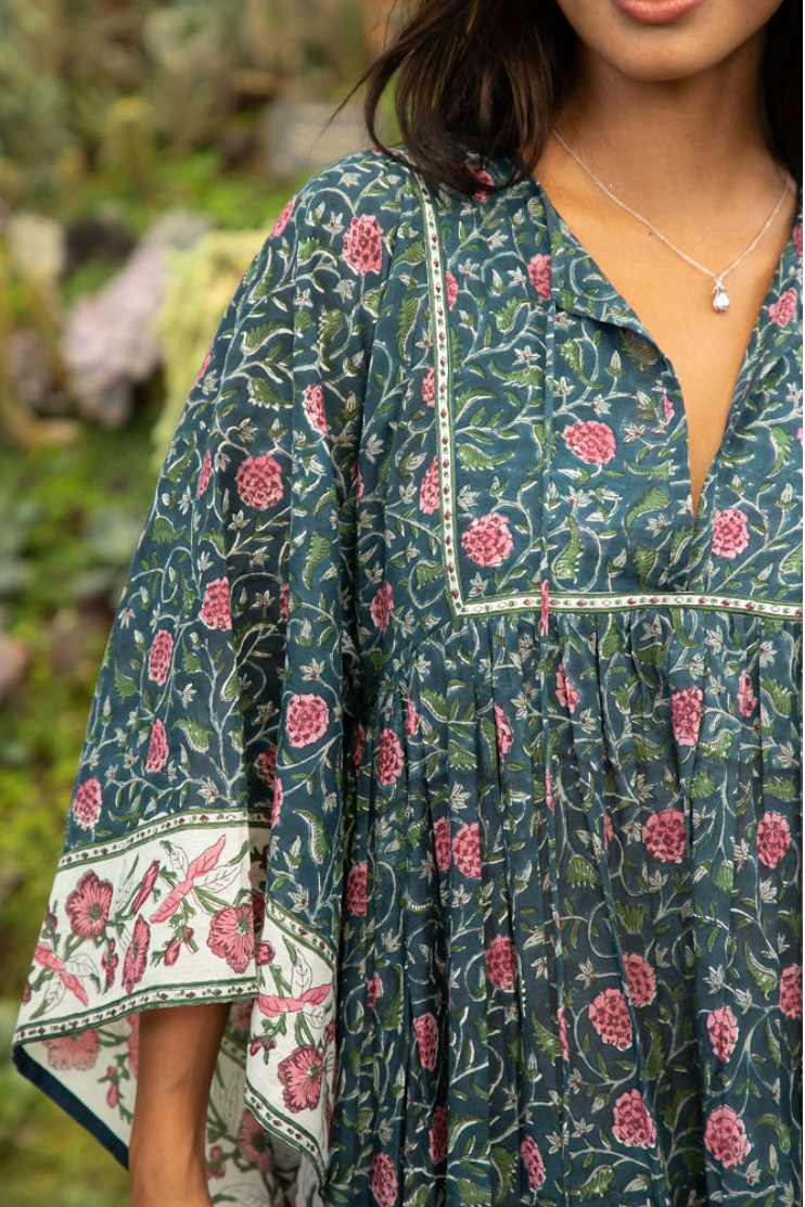 The Fox and The Mermaid - Vente Robe – femme - Robe Maxi Bohème Imprimée à Blocs (Chahna)7