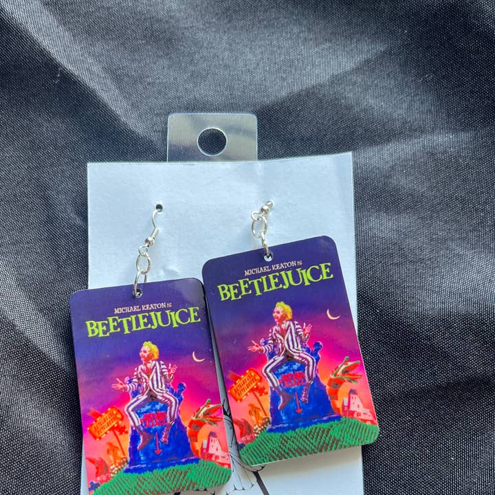 Beetlejuice Poster Earrings for wholesale by Goth Light