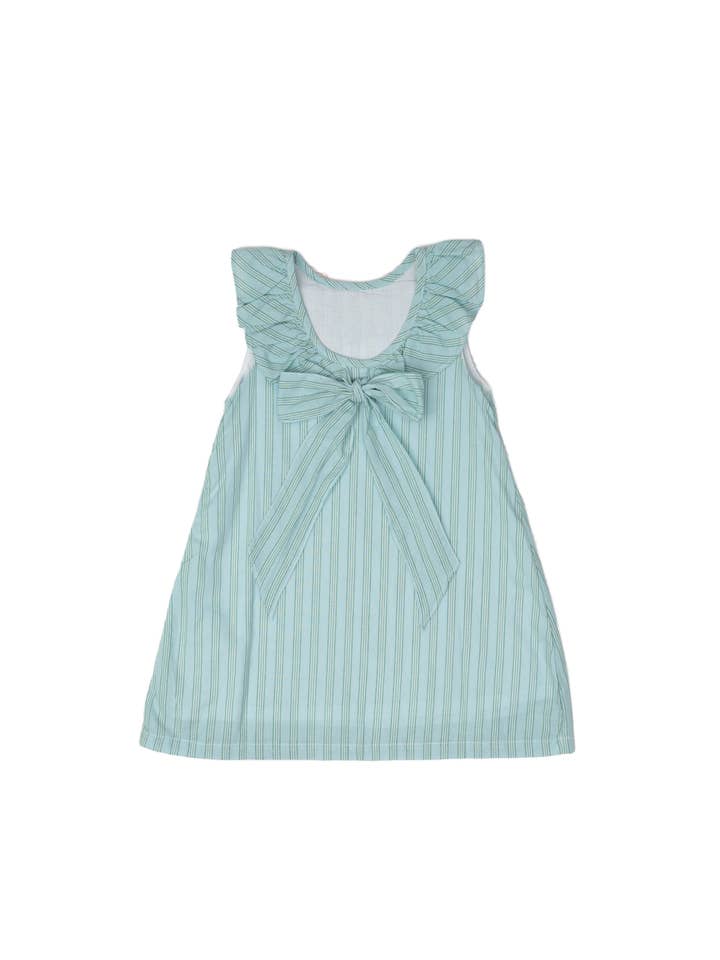 The Oaks Apparel Company - Wholesale Dress - Kids - Ally Kole Blue & Green Stripe Dress