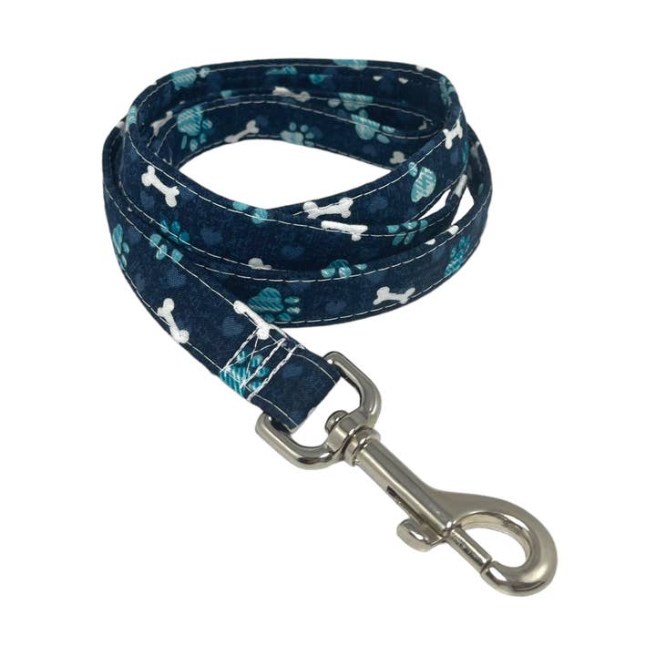 “Blue Paw-Prints” - Trela por atacado de Sew Cute Creations By Sydni