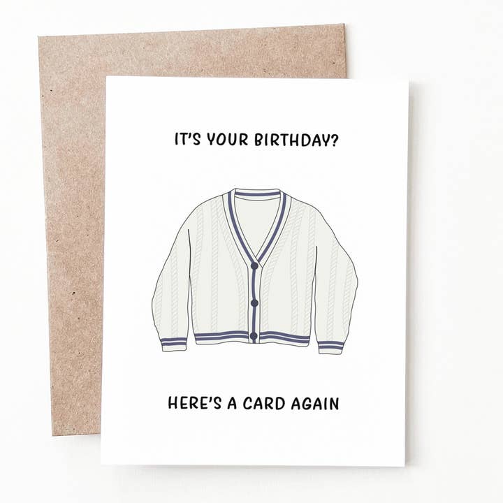 Cardigan Birthday Card for wholesale by Nine Two Design