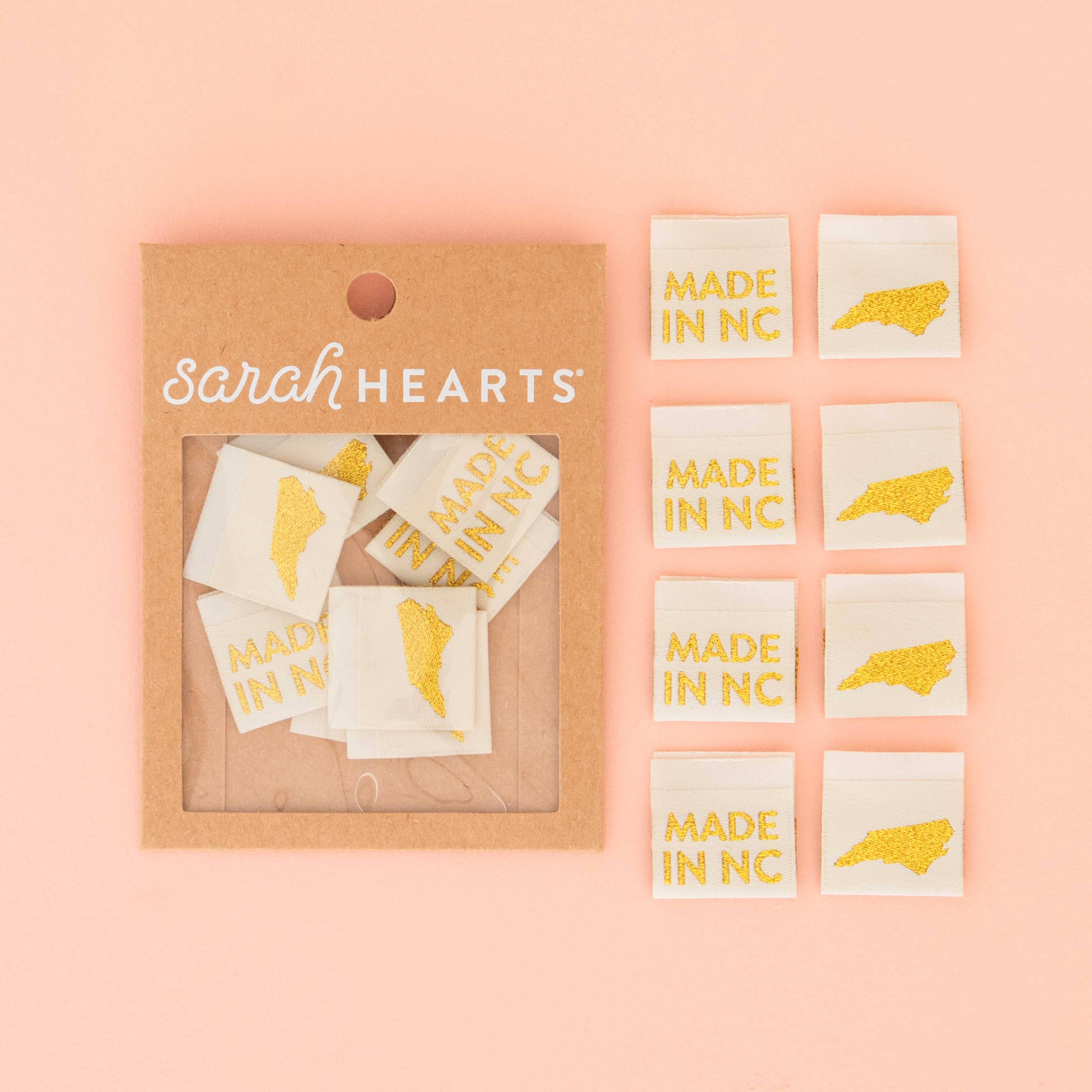 Sarah Hearts - Vendita all'ingrosso Attrezzature per lavoretti e fai da te - Etichette tessute in oro Made in My State