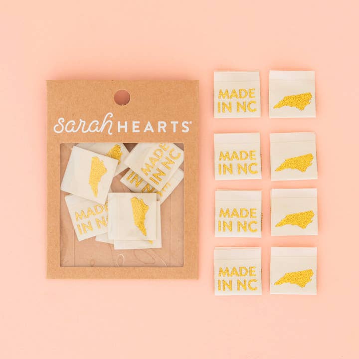 Sarah Hearts - Wholesale Craft Supplies - Made in My State Gold Woven Labels