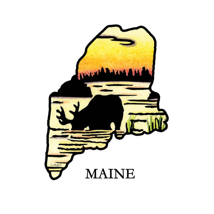 Sarah Angst Art - Wholesale Postcard - Custom Name Dropped State Postcards - Pack of 1008