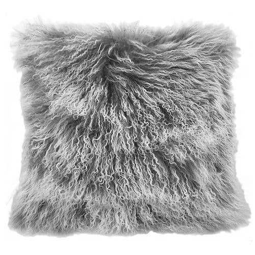 Almohada de cordero tibetano Grey Snowtop para venta al por mayor de Chesterfield Leather