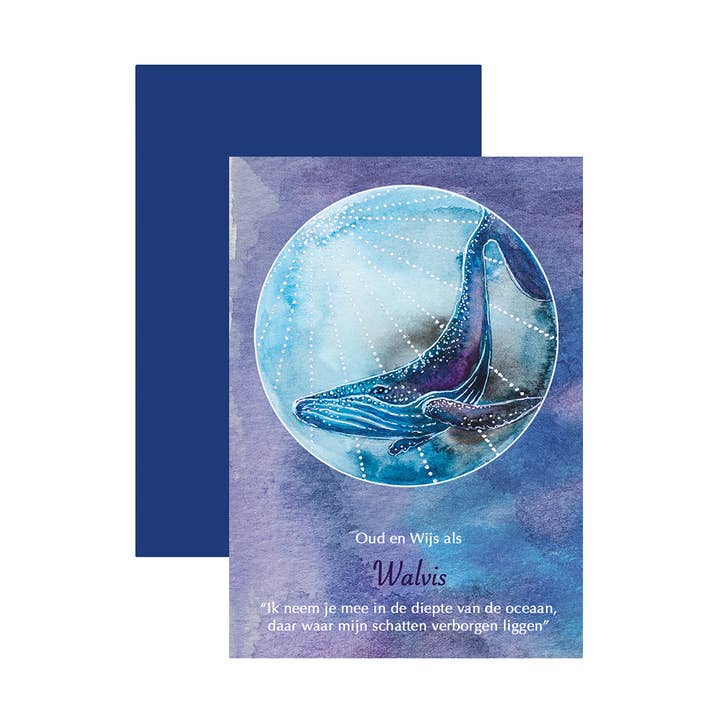 'Whale' double postcard for wholesale by Reflection of a Soul
