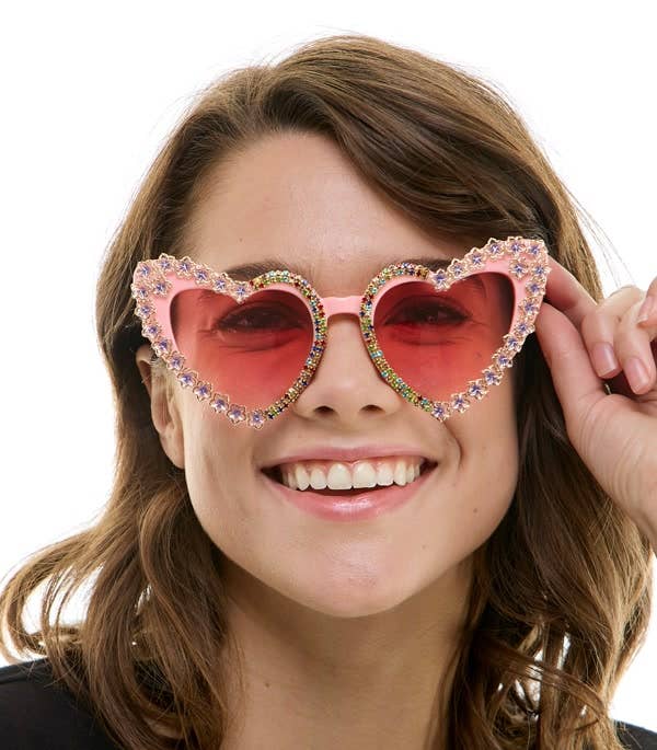 KBW Global Corp. – wholesale Solglasögon - Unisex – Rosa hjärtformade solglasögon0