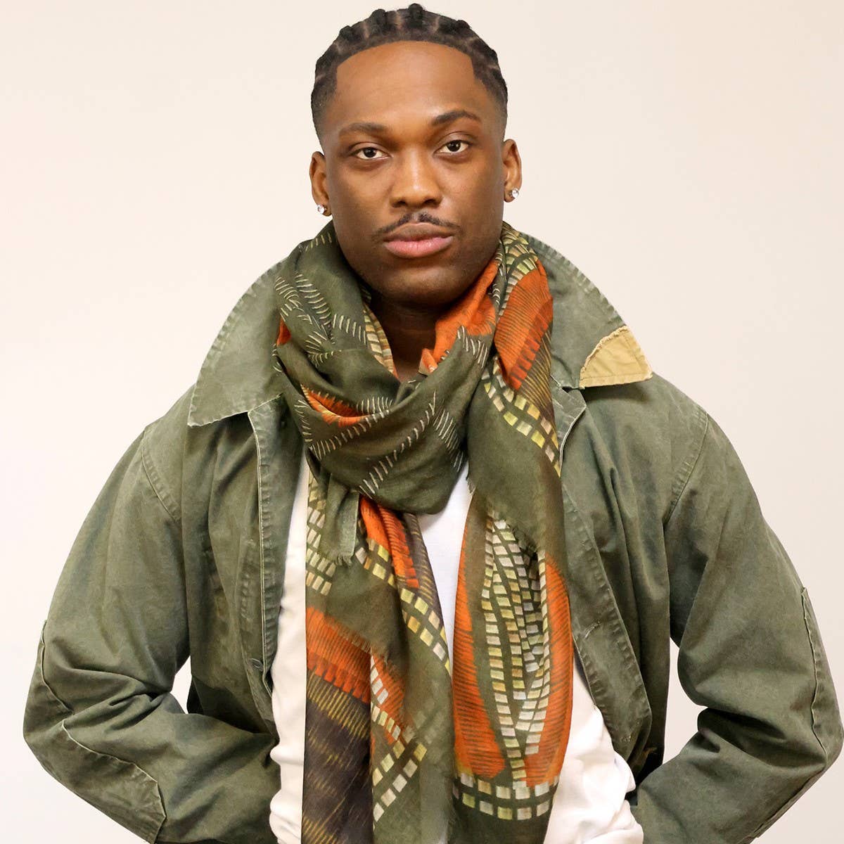 MONSIEUR CHARLI - Wholesale Scarf - Men's - PLACIDE cashmere and modal scarf1