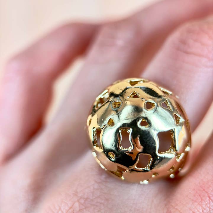 D Bijoux - Wholesale Multi-Finger Ring - Patterned Ball Ring3