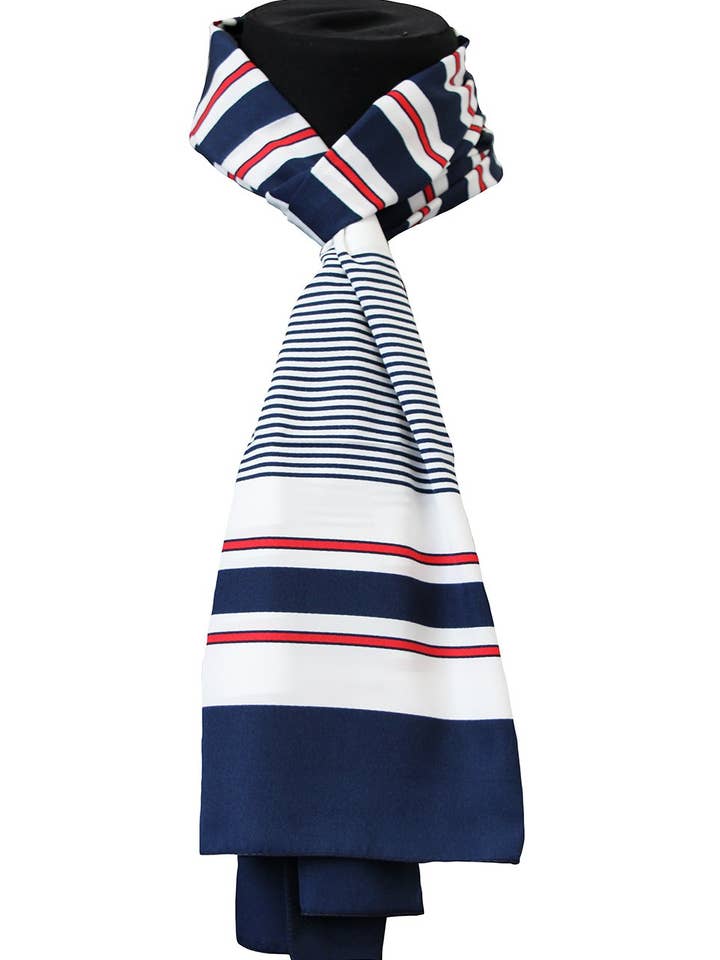 Echarpe en microfibre poly Pl 100% Dis 54484 Var Bleu Blanc pour la vente par tessago