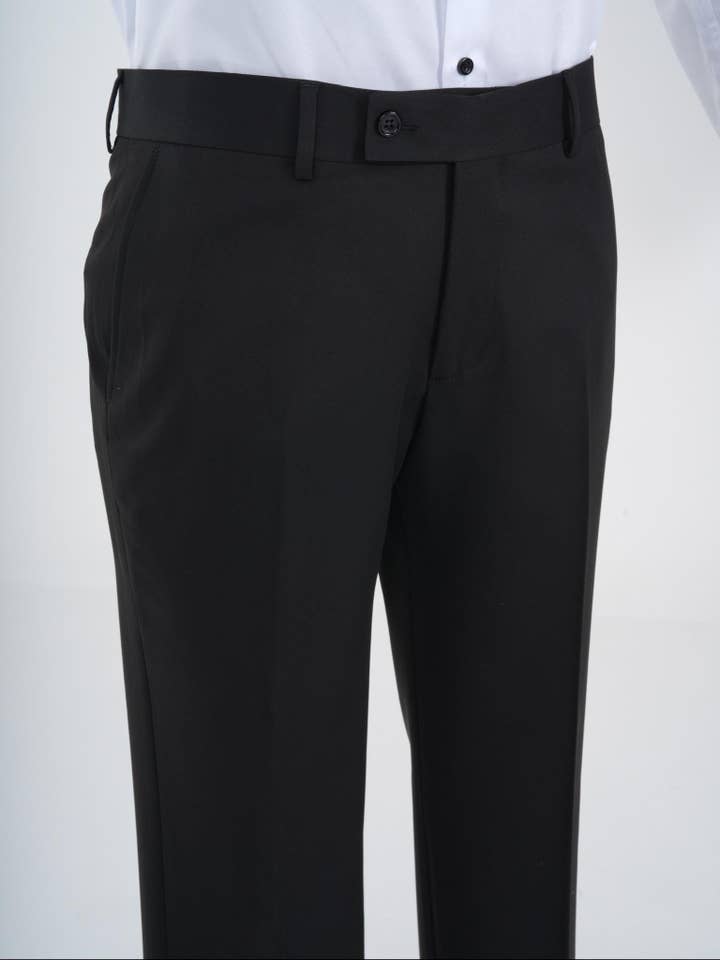 parez suits - Wholesale Tuxedo Set - Men's - Men's Black Tuxedo Suit with Satin Lapel and Gold Buckle8