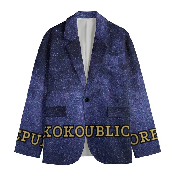 All-Over Print Men's Casual Flat Lapel Collar Blazer | 245GSM Cotton for wholesale by fullbreedcustom