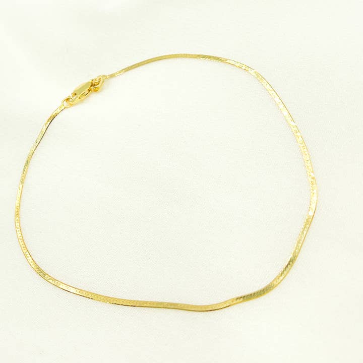 14K41 Bracelet. 14K Solid Yellow Gold Herringbone Bracelet for wholesale on Faire3