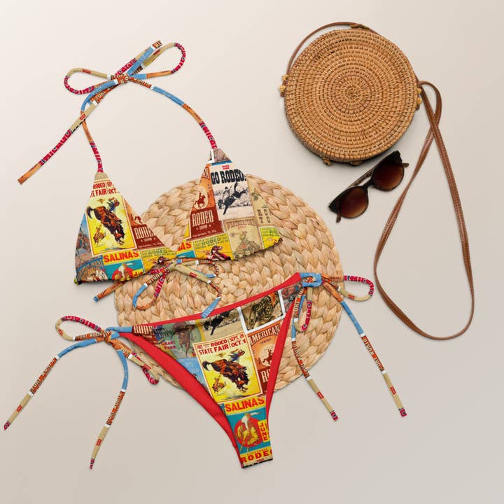 Yeehaw Rodeo Poster String Bikini for wholesale by BAHA RANCH WESTERN WEAR