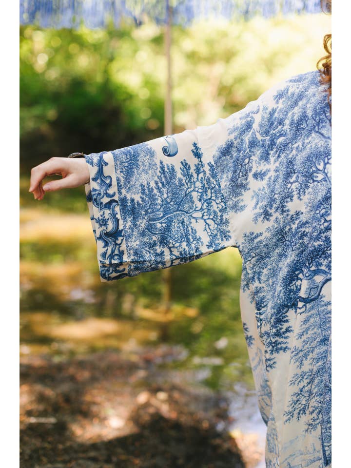 Market of Stars - Wholesale Kimono - Women's - Let The Light In Opera Duster Kimono Robe Blue Delft Toile