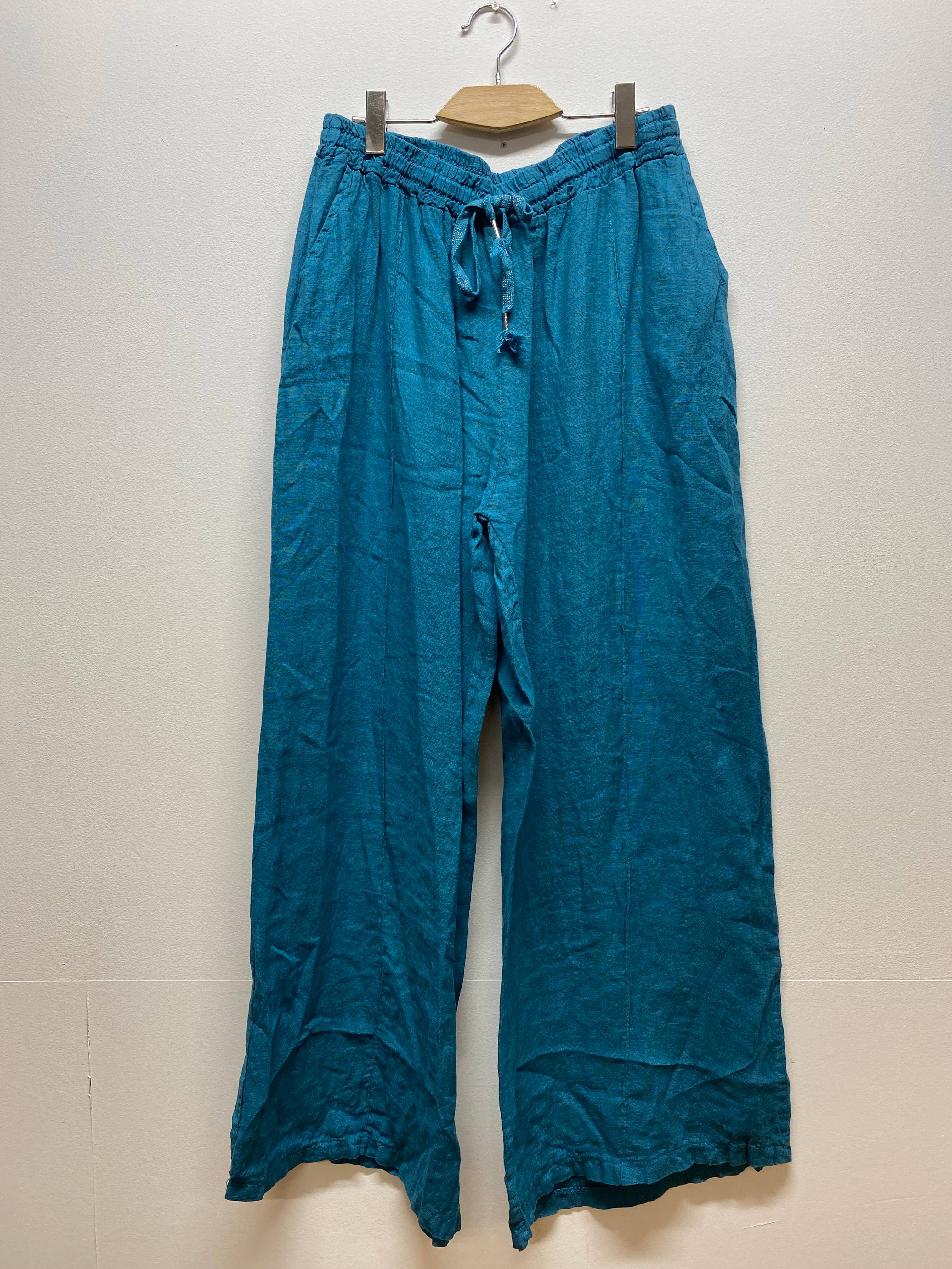 ORNELLA PARIS - Vente Pantalon – femme - pantalon coupe large  en lin grande taille BLL-PT7900L6