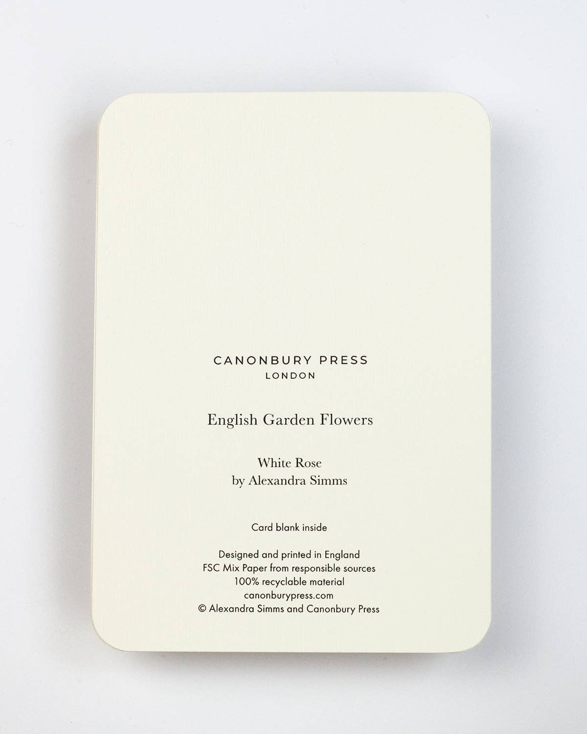 Canonbury Press – Engroshandel Bryllupskort – Hvid Rose Hilsen Kort | Fødselsdagskort | Luksuskort3