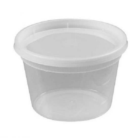 16oz Clear Heavy Duty Plastic Deli Soup Containers w/Lids for wholesale by EcoQuality
