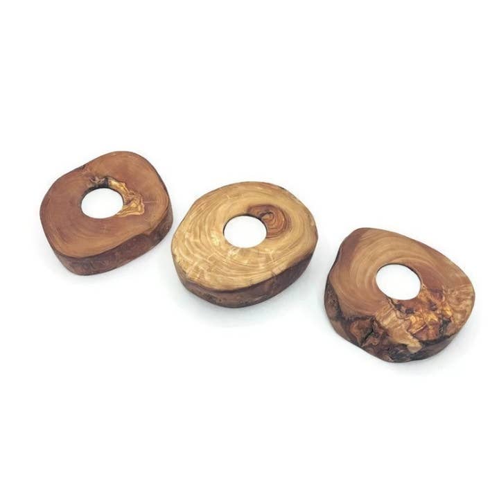 Olive Wood Rustic Tealight Holder for Events & Home Decor for wholesale by Bearthy