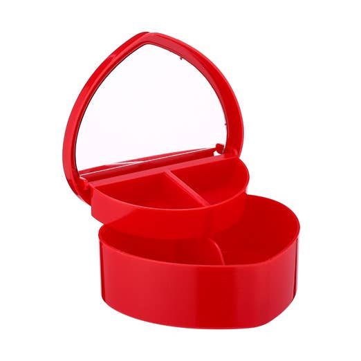 Heart Shaped Multiple Compartment Jewelry Box for wholesale by Nima Accessories Inc