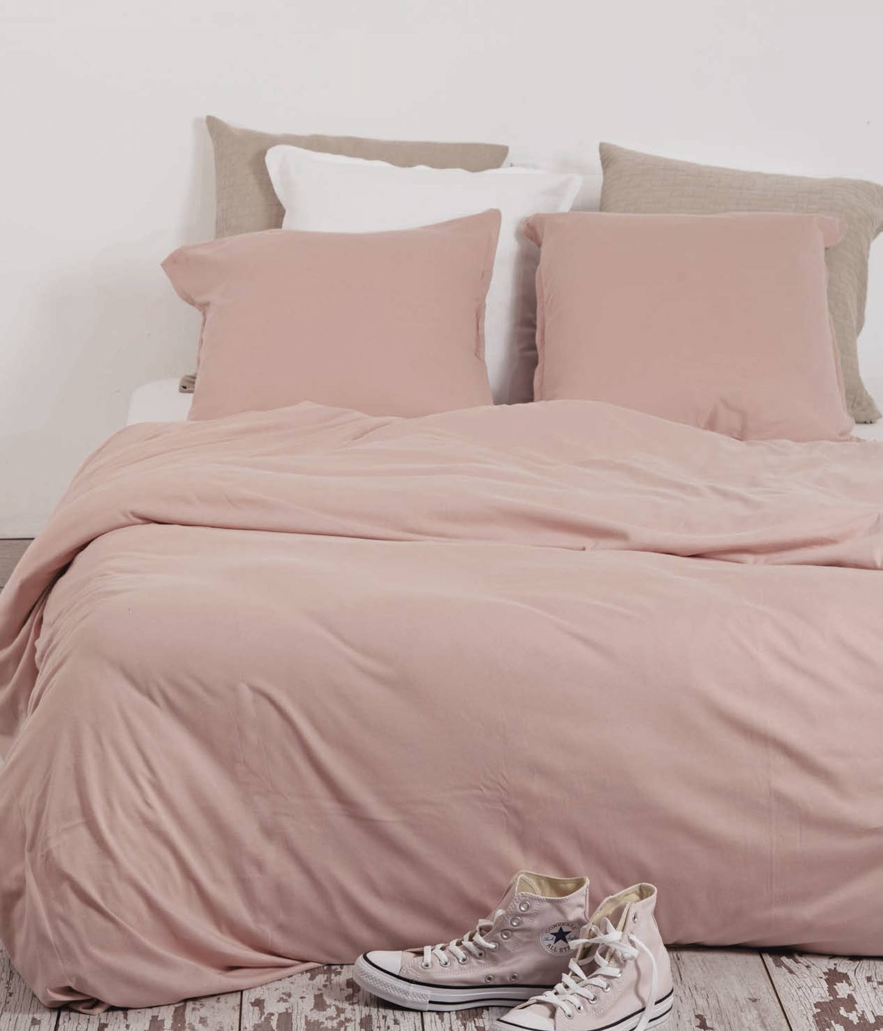 Jersey cotton duvet cover - Basic Pink bedding for wholesale on Faire