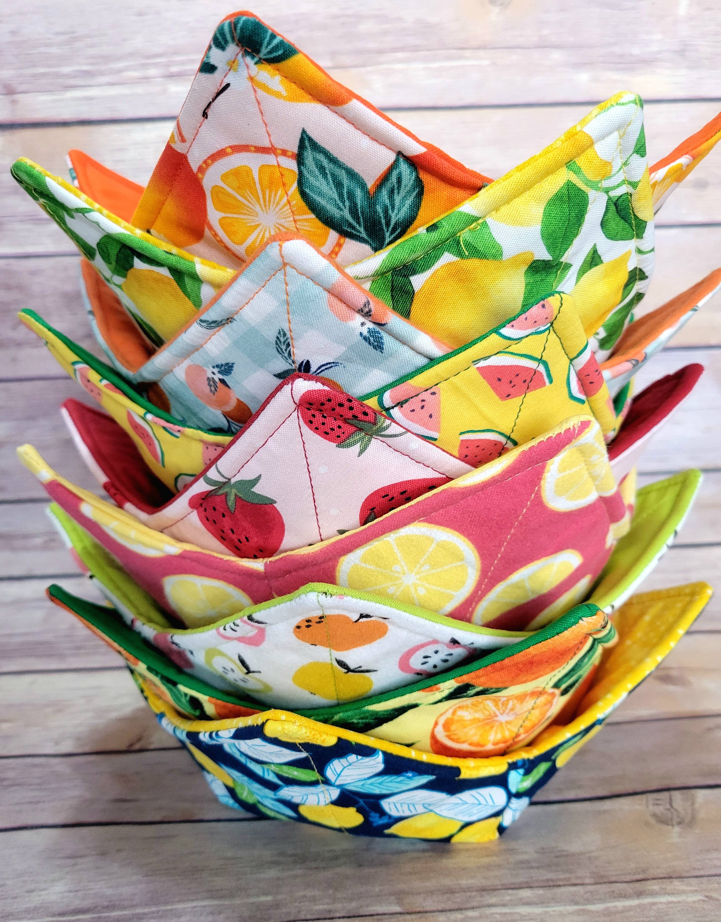 Burpie Bibs Boutique - Wholesale Oven Mitt/Pot Holder - Fruit Bowl Cozy | Lemon Cherry Strawberry Orange Hot Pad26