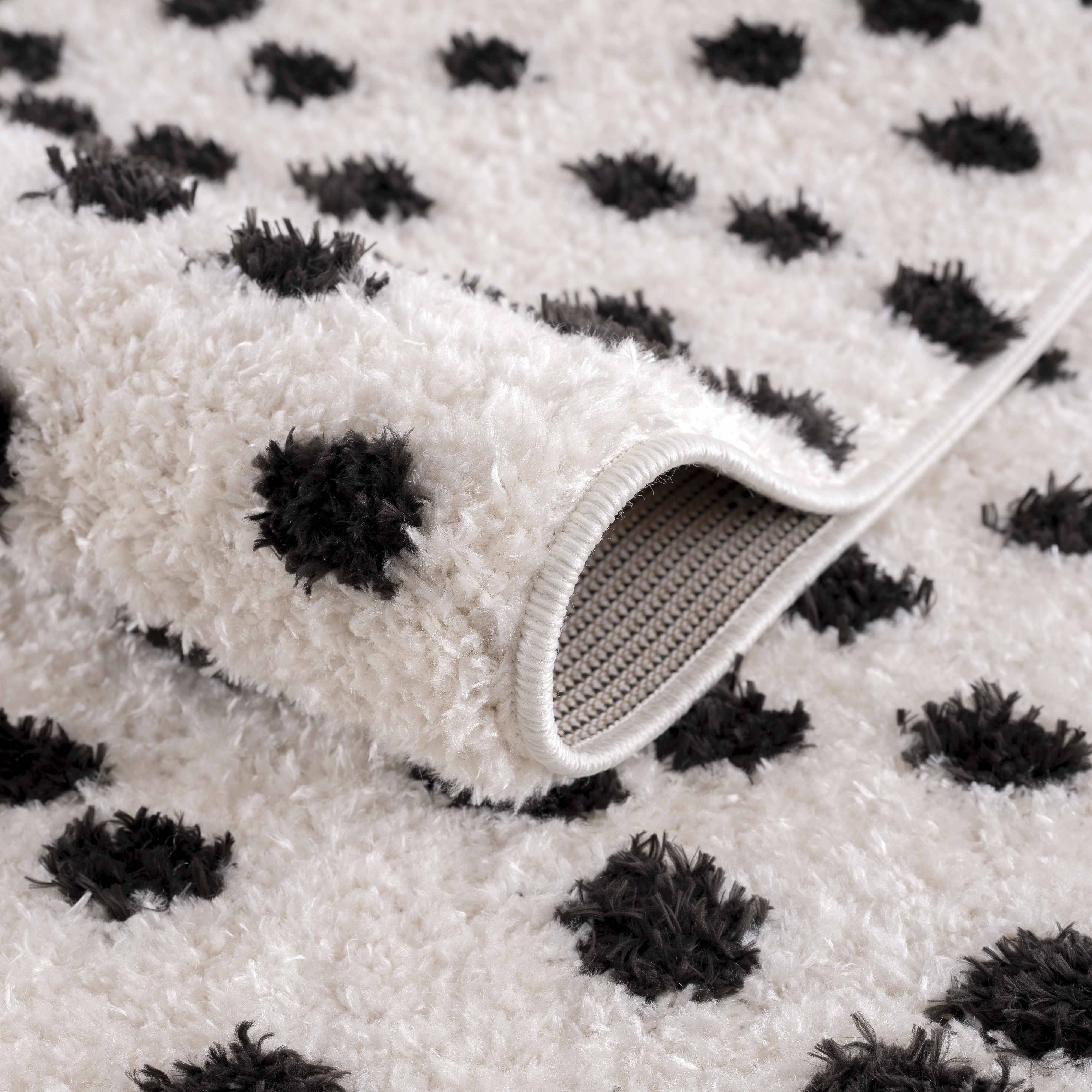 Hauteloom - Wholesale Area Rug - Cansu Black & White Dotted Area Rug6
