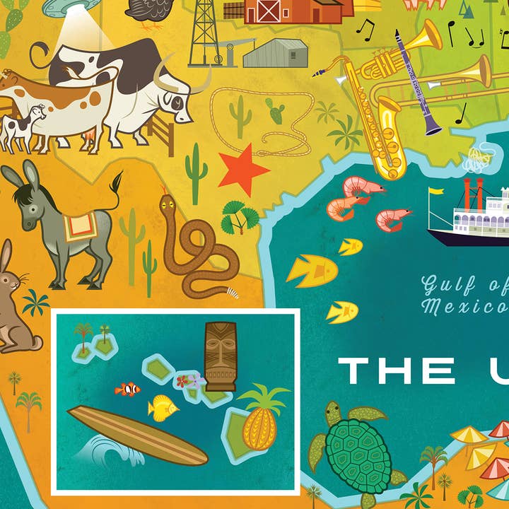 Blue Lobster Puzzles - Wholesale Puzzle - Kids - The United States 100 Pc Puzzle6