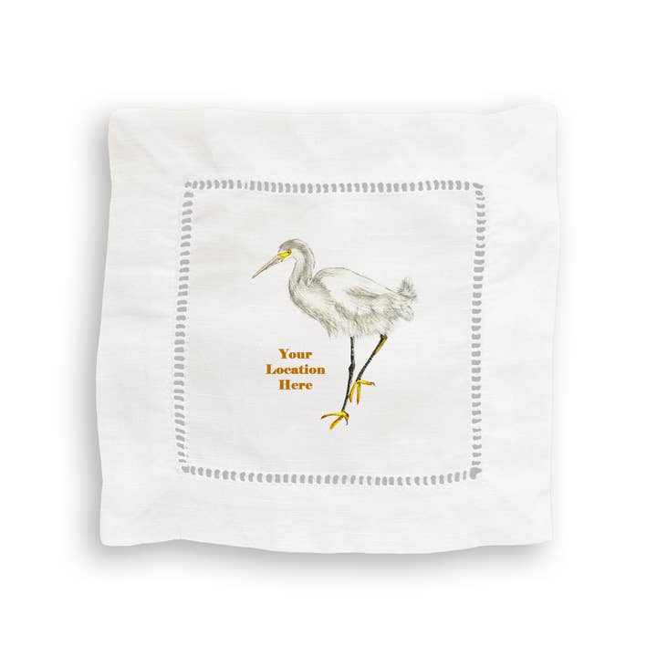 French Graffiti - Wholesale Tea Towel - Egret with Location4
