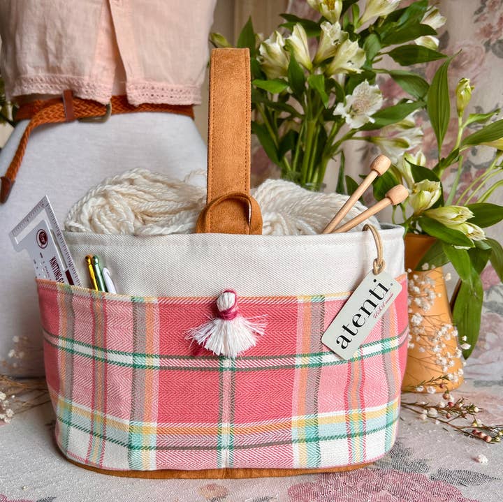 Atenti - Wholesale Knitting/Crochet Supplies - Bubblegum Caddy– Handmade USA Yarn & Notions Organizer, Atenti Project Bag0
