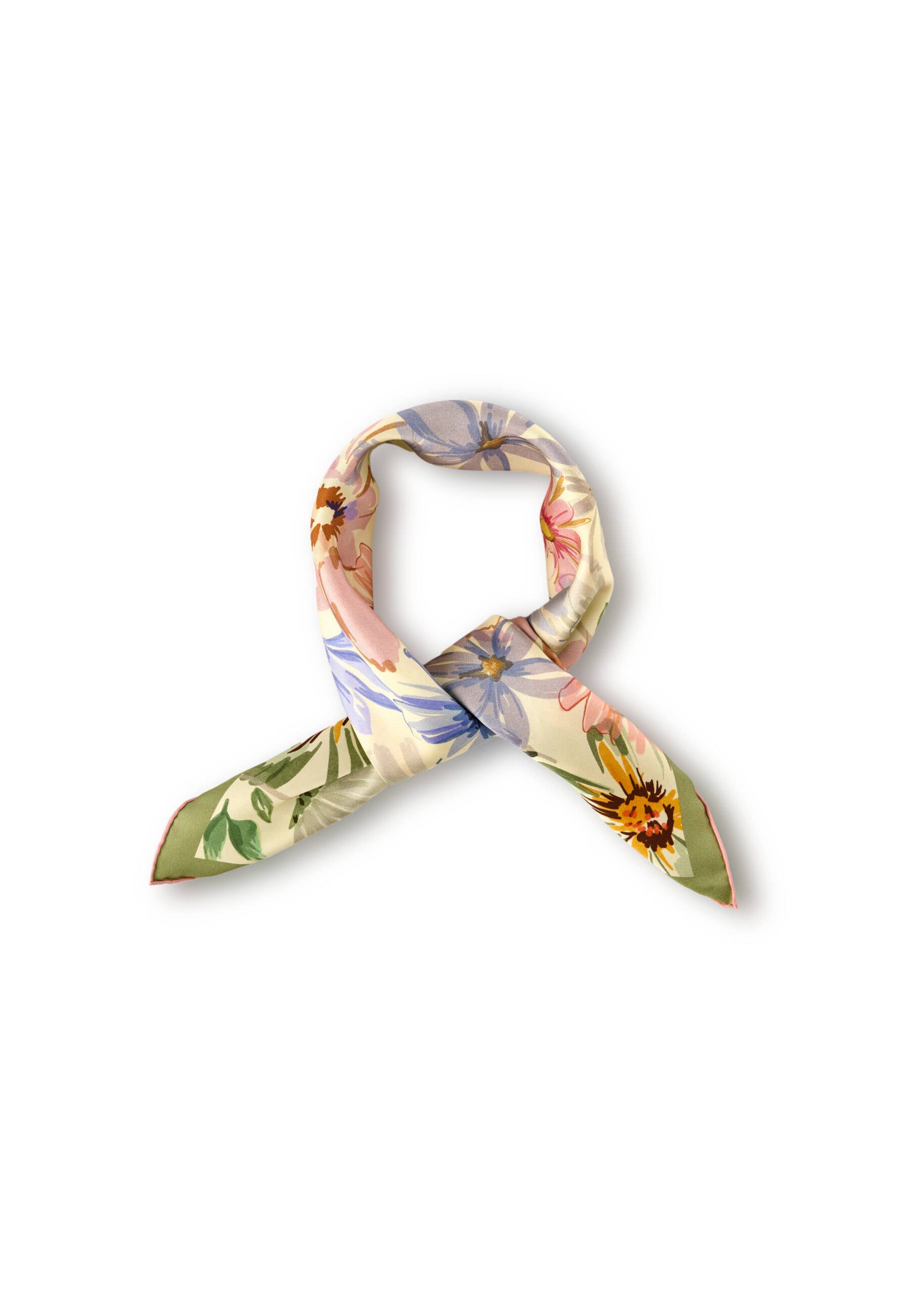 ASYII - Wholesale Scarf - Women's - Printed Floral Silk Twill Square1