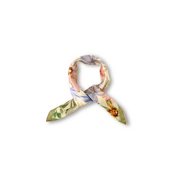 ASYII - Wholesale Scarf - Women's - Printed Floral Silk Twill Square1